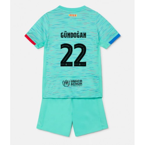 Dětský Fotbalový dres Barcelona Ilkay Gundogan #22 2023-24 Třetí Krátký Rukáv (+ trenýrky)